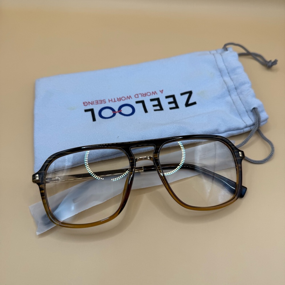Zeelool Brown Glasses Frames, No Prescription